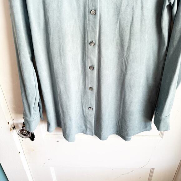 Soft Surroundings Softly Sueded Shirt Tranquil Blue Women’s S Casual Minimalist - Picture 5 of 12